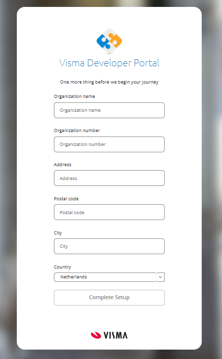 Sign-up for Visma Connect